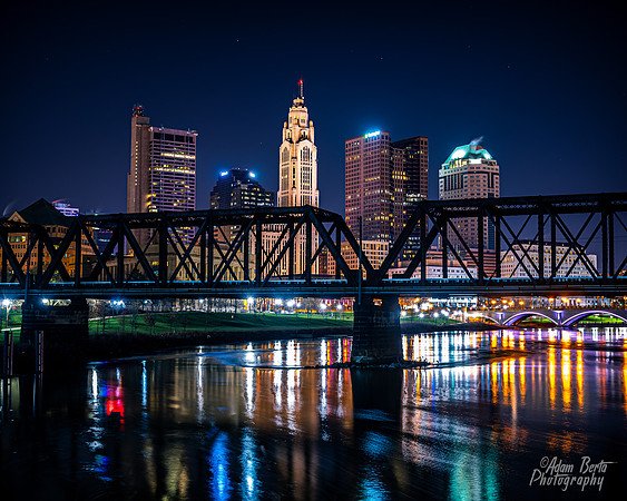 COLUMBUS CITY SCAPE CENTERED 8x10 PRINT-